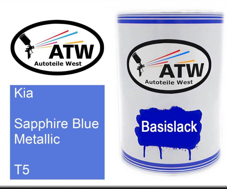 Kia, Sapphire Blue Metallic, T5: 500ml Lackdose, von ATW Autoteile West.